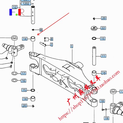 三菱叉车FG/FD15-35后桥转向桥滚针轴承铜套F14EF18CF17DF13F配件 - 图0