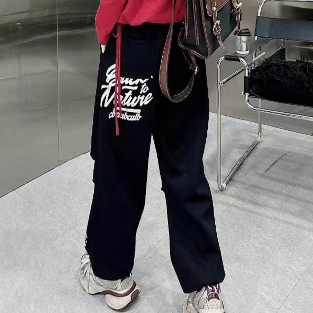 H990广场曳步舞裤秋冬季工装裤舞爵士舞运动宽松休闲加厚裤子团服