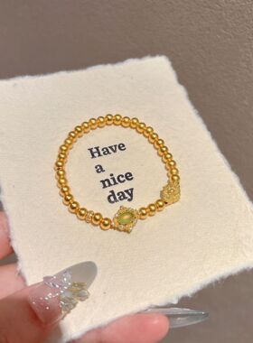 沙金古法圆珠手链组合串珠珠子2024年新款手串手饰ins小众设计女