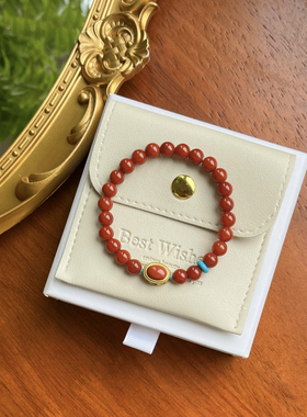 「凤凰于飞」6mm天然凉山九口南红柿子红手链本命年新中式手串