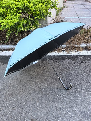 出微瑕疵 简约镂空成人女士8骨加固抗风伞轻量女生黑胶防风晴雨伞 - 图3