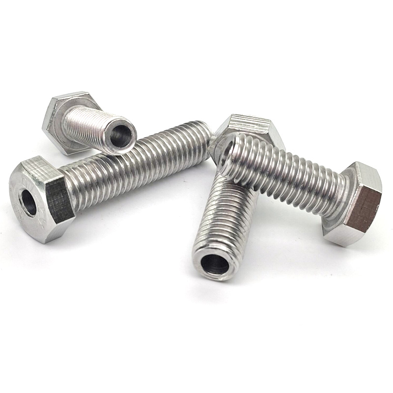 304不锈钢外六角空心螺丝中空螺栓口罩机穿线通孔螺钉M6M8M10M12 - 图0