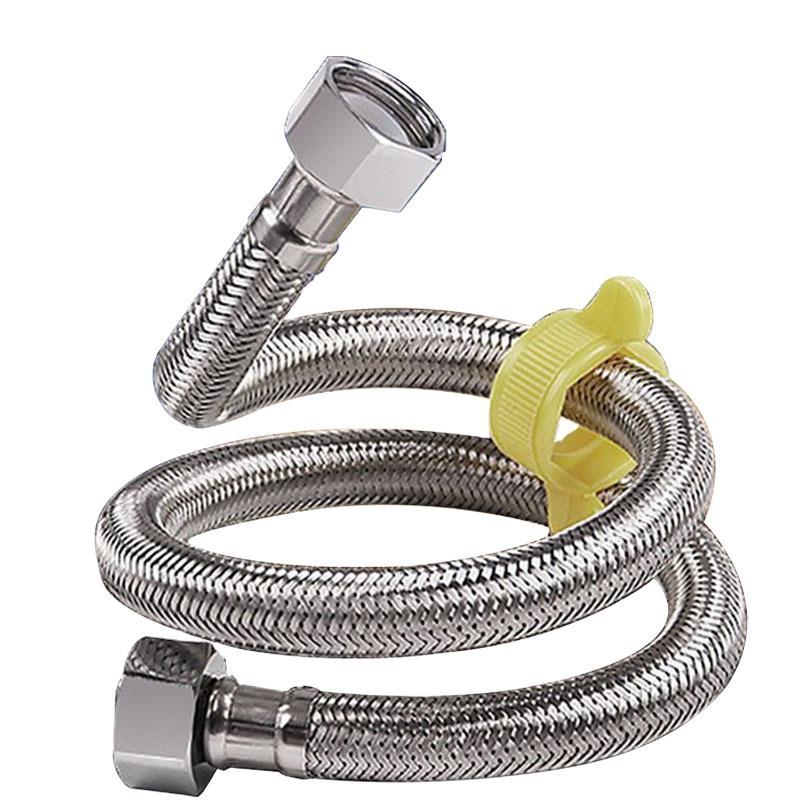 304 stainless steel hose water pipe metal high pressure braided pipe steel wire 4 points water heater toilet water inlet pipe high pressure pipe