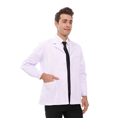 Короткий белый халат, белая униформа врача, тонкий летний лонгслив для школьников для работы