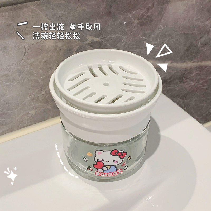 可爱小新洗洁精按压器瓶压取器厨房专用玻璃分装瓶洗菜清洁皂液器,淘宝优惠券,粉丝福利购,淘宝优惠卷