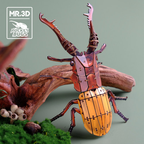 MR.3D口袋昆虫木质积木立体拼装纸质模型拼插玩具锹甲手工儿DIY - 图3