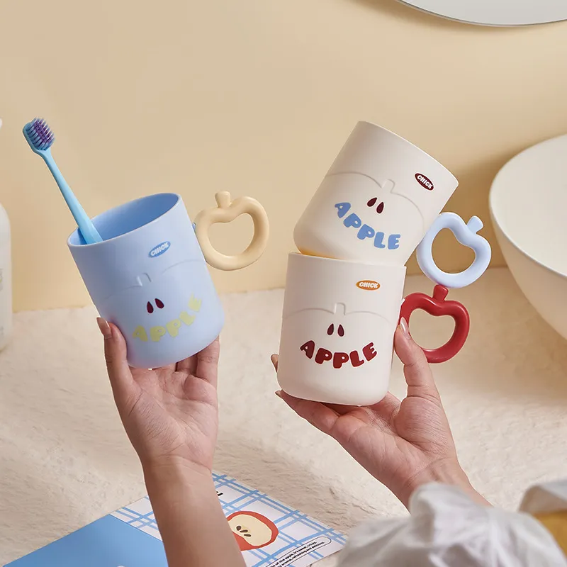 Cartoon fruit plastic cup, thickened toothbrushing cup, plastic wash cup, cute baby good-looking mouthwash cup