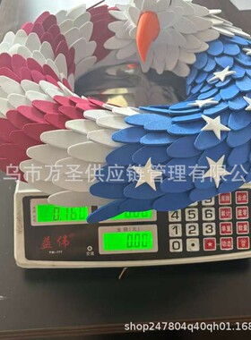 跨境新款独立日装饰花环老鹰花环EVA门前挂件家居庭院节日现货