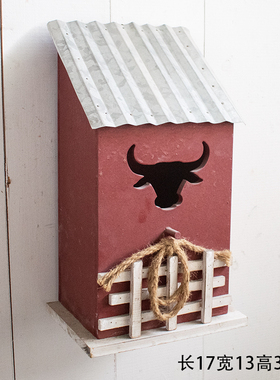 实木复古做旧鸟窝摆件