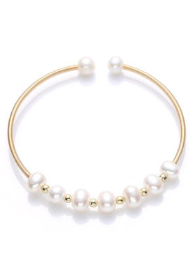 新款天然淡水珍珠14K注金珍珠手链女 直排珍珠手镯直播福利款选款