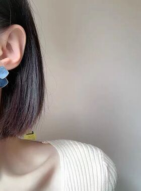 几何拼色无耳洞蚊香盘耳夹