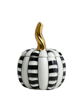 现代轻奢手绘陶瓷黑白格南瓜苹果菠萝装饰罐饭店餐厅酒柜创意摆件