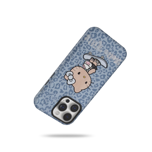 豹纹黑皮kitty猫 适用苹果17promax手机壳磁吸iPhone16新款15可爱超火14日韩ins13华为pura70pro小米15手机壳 - 图2