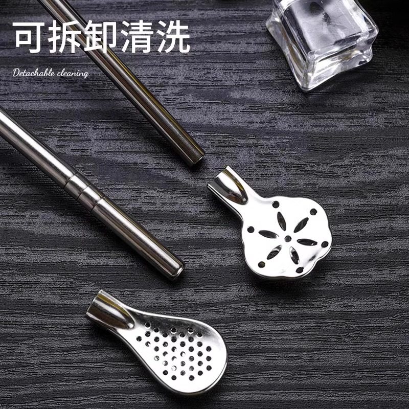 吸管勺子加长304不锈钢奶茶搅拌勺过滤一体两用非一次性喝茶神器,淘宝优惠券,粉丝福利购,淘宝优惠卷