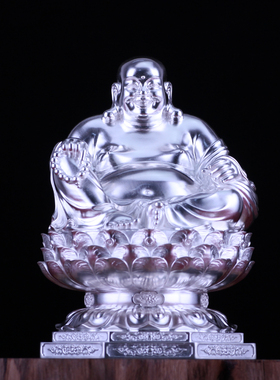 纯银佛像弥勒菩萨家居摆件