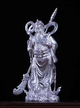 纯银关公韦陀家居佛像摆件