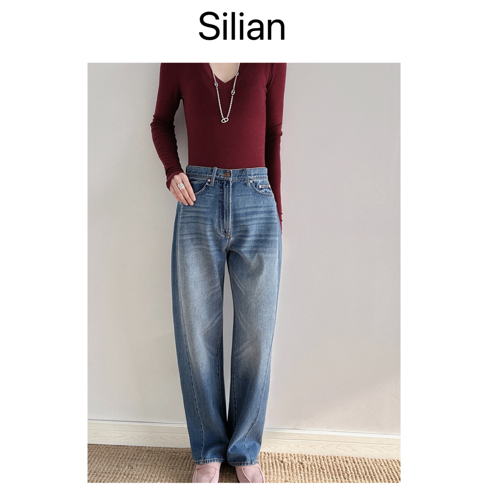 腔调十足｜26春夏｜分割弧线修腿显瘦｜重工水洗｜香蕉神裤牛仔裤