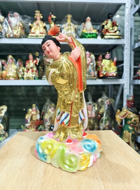 12寸七仙女神像七娘妈香樟木材质精品台金工艺家居供奉摆件现货