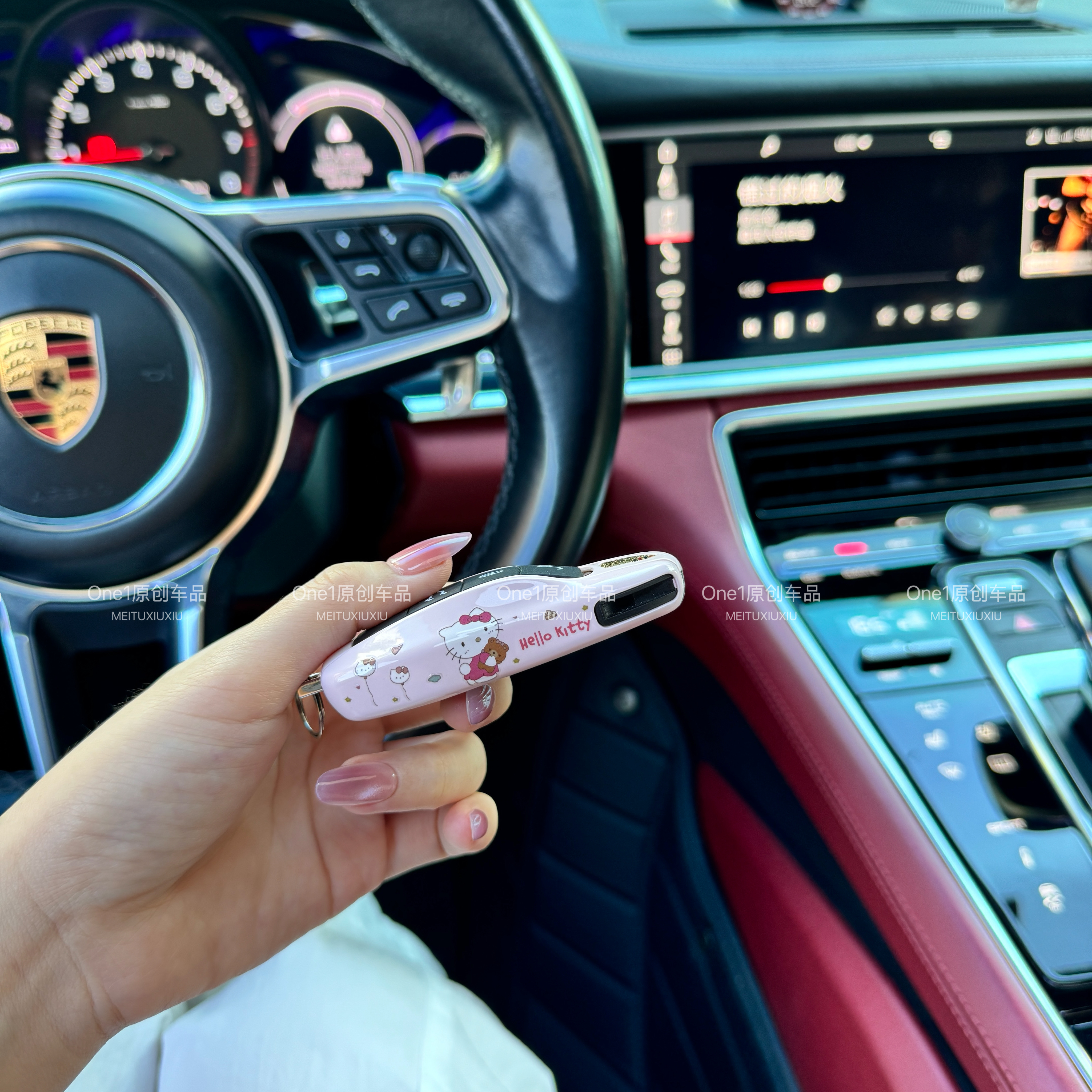 适用保时捷钥匙壳Hellokitty卡宴macan911帕拉梅拉Taycan718壳扣 - 图3