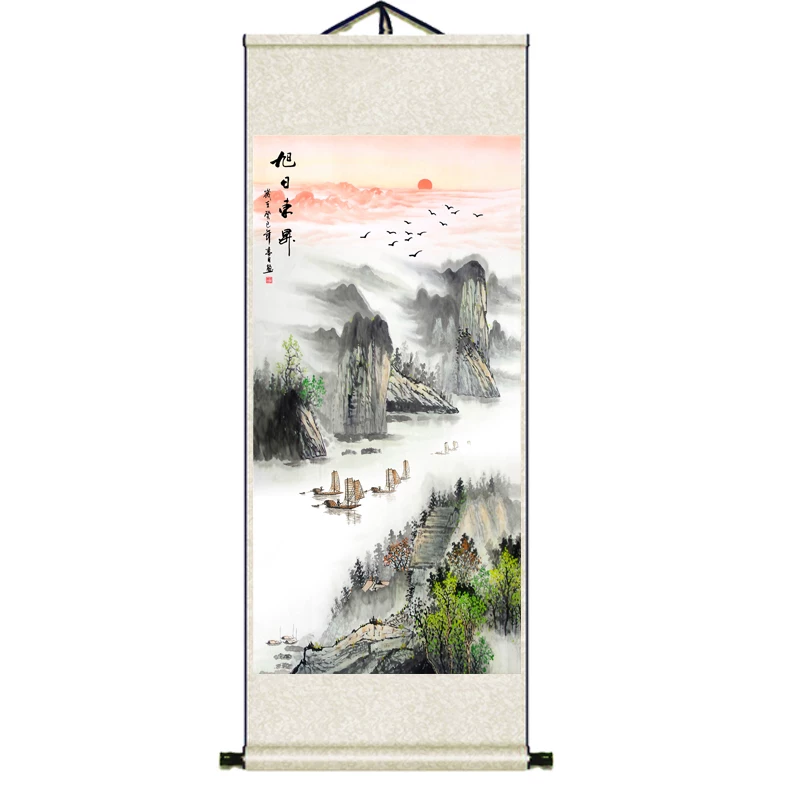 Бамбуковая карта Бао Пиньань Лотос Цзютин Чжуолянь Decoration Silk Scrolls Famous Arts and Painting Microbiography Animation Bamboo Tea Building Gift