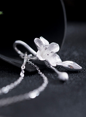 《凌霄花》新中式s925银小众个性设计花朵吊坠国潮文艺项链