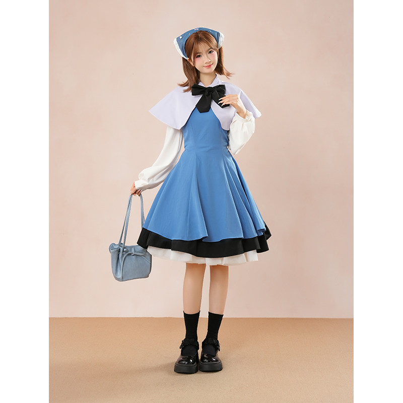 知世 秋季新款日系lolita重工设计感优雅日常披肩+连衣短裙两件套,淘宝优惠券,粉丝福利购,淘宝优惠卷