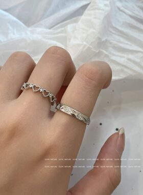 简约立体花朵戒指女ins