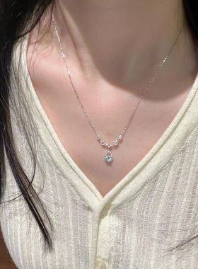 高级感水滴锆石项链女2025夏季新款轻奢清冷精致超闪百搭锁骨链