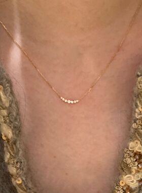 金色mini微笑几何闪钻项链2026新款轻奢精致锁骨链高级感气质颈链