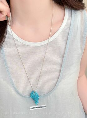 韩国欧尼同款!东大门葡萄串珠项链女2025新款高级长款配饰