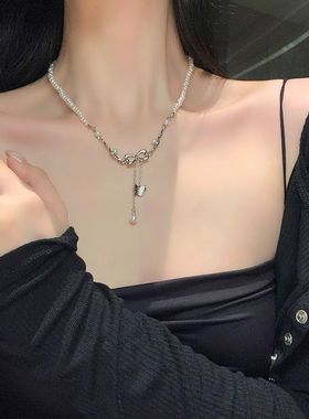 白月光流苏锆石项链甜酷辣妹小众网红配饰锁骨设计高级链潮百搭