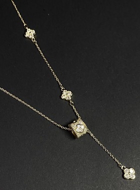 Vintage 古著【Fourleaf drum】项链.金色