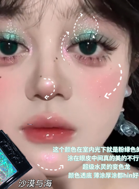 美成艺术品！coldnwild冷野单色眼影高浓度光学变色龙渐变色拼色