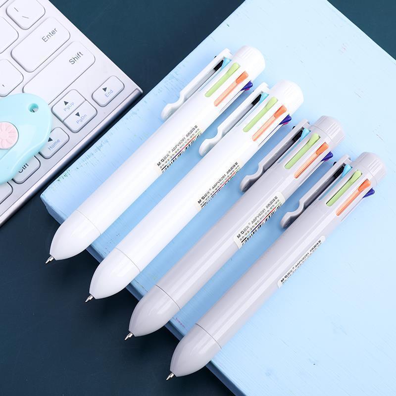 晨光多色圆珠笔按压式学生用可爱少女0.7mm原子笔6/8色油笔手账笔