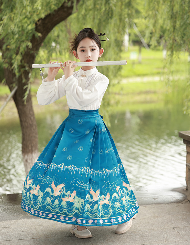 中国风女童马面裙儿童小仙女汉服古装套装薄款夏季长短袖明制唐装