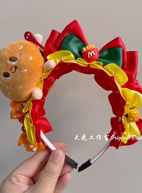 发财汉堡洛丽塔发饰汉堡发箍