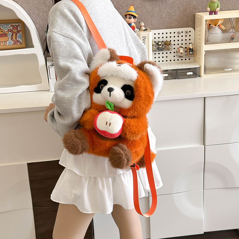 变身小浣熊毛绒双肩背包超萌可爱熊猫单肩包高颜值小狐狸背包潮女 - 图2