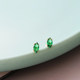 Blueberry Sweetheart Korean pure 10K gold gold earrings Exquisite sparkling emerald millet K pure gold earrings