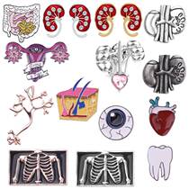 New European and American human organ brooch fetal heart lung eye hair fine blood vessel Dont pin spot