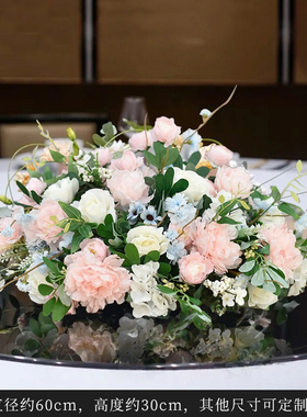 中间饭店包厢摆件餐桌花餐厅