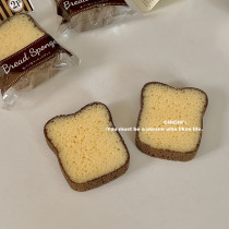 CHICHIs Cute Toast Styling Dishwashing Sponge Home Baggy Easy Bubble Without Hurting Bowl