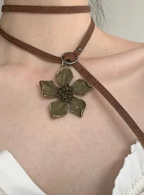 项链太阳花高级感choker金属暗黑小众亚文化女项饰颈链辣妹朋克风