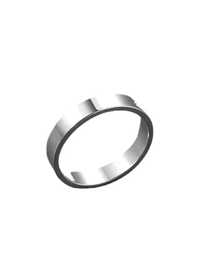 开口戒指单身戒戒冷淡风男士简约食指环银色素圈潮光面个性男闭口