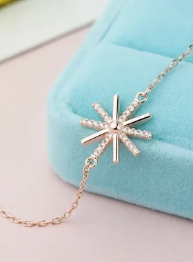 冠铭银饰手饰s925手链太阳花配饰时尚女款纯银韩版微镶