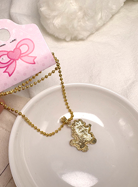 韩国进口儿童项链可爱卡通贵妇狗吊坠女童项链宝贝礼物新款串珠款