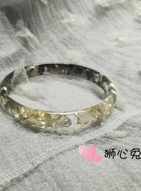 树脂金箔透明情侣手镯