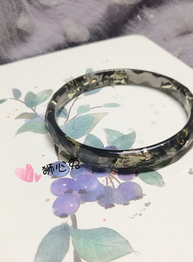 狮心制作树脂棱面黑色情侣手镯