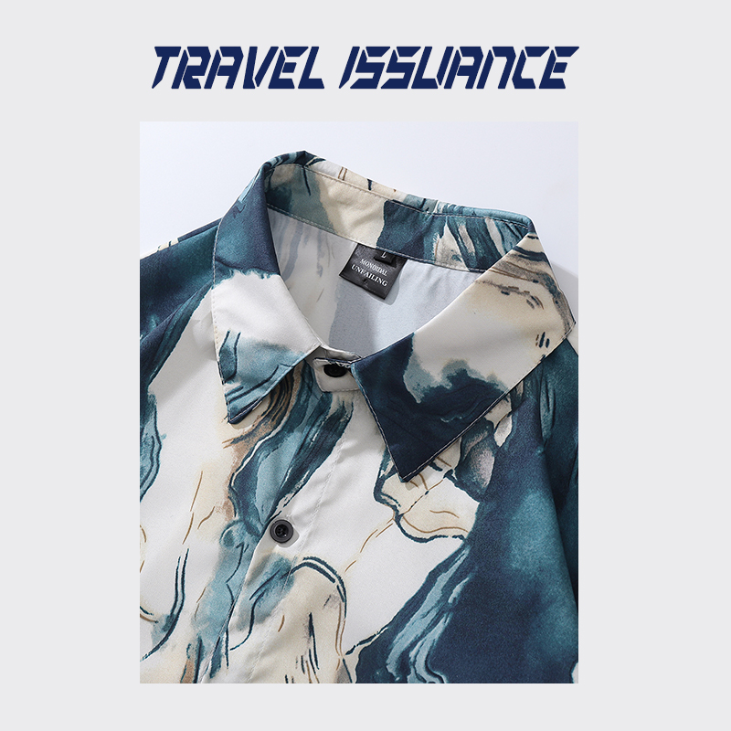 TRAVEL ISSUANCE 如梦似幻 不规则扎染油画艺术感潮牌复古慵懒风 - 图1