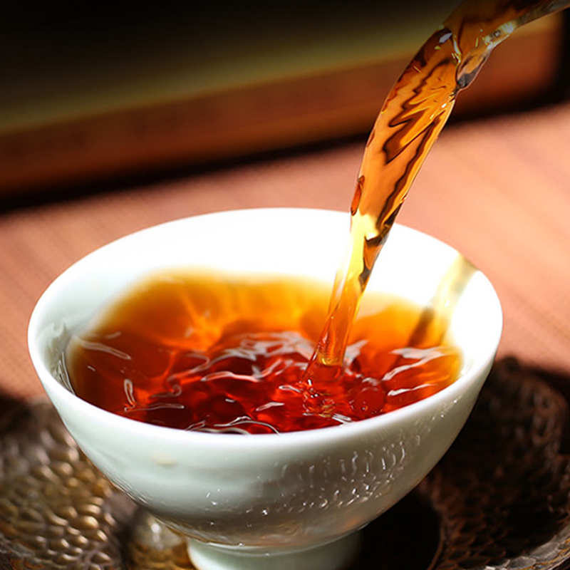 易武贡茶普洱茶熟茶357克云南七子饼茶古树茶叶自己喝熟普茶饼 - 图1