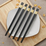 Металлические палочки для еды, нескользящий высококлассный комплект для отеля для коммерческого использования из натурального дерева